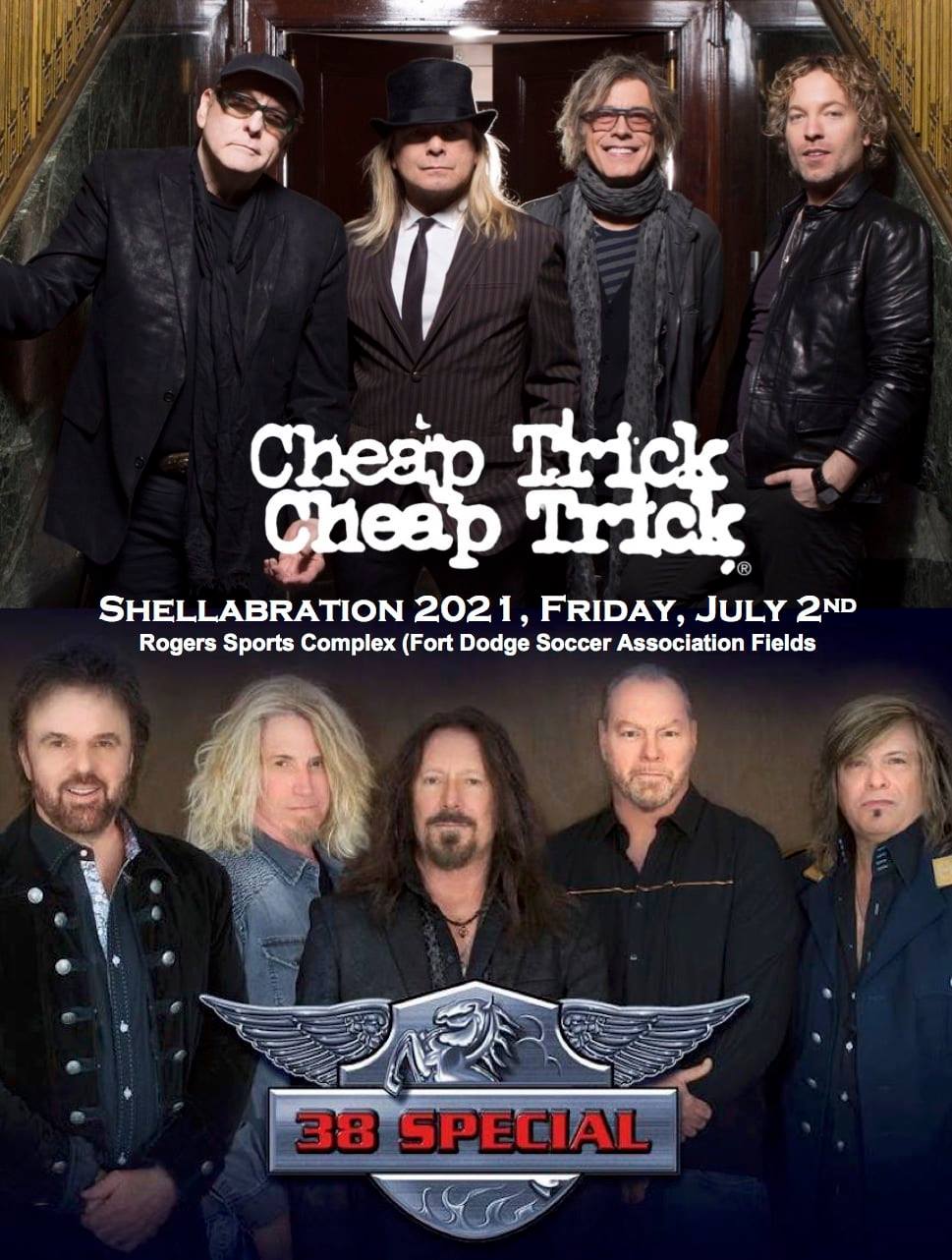 Cheap Trick Shellebration 2021, Friday July 2nd. 38 Special